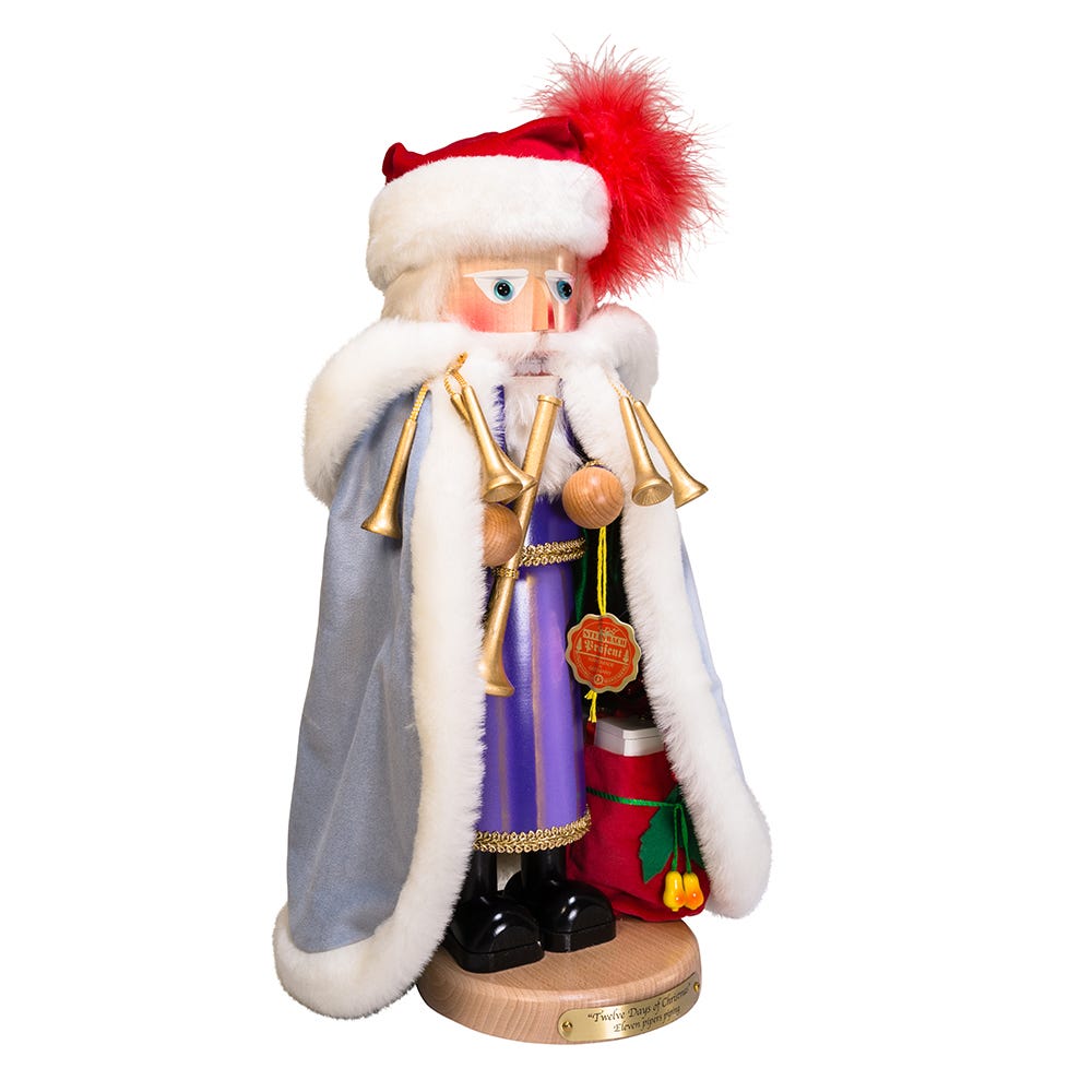 Kurt Adler 18-Inch Limited Edition Steinbach Twelve Days of Christmas Eleven Pipers Piping Nutcracker